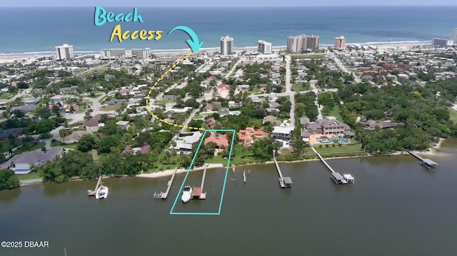6 Rosalyn Lndg, Daytona Beach, FL 32118 - view of urban area with a large body of water and property parcel outlined
