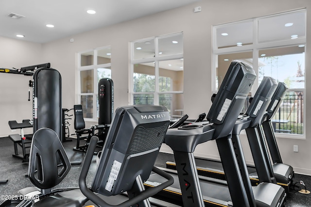 3330 Arch Ave, Ormond Beach, FL 32174 - exercise room featuring recessed lighting