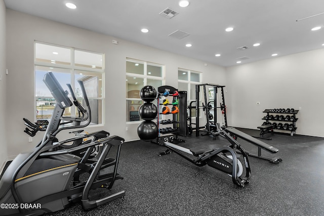 3330 Arch Ave, Ormond Beach, FL 32174 - exercise room featuring recessed lighting and visible vents