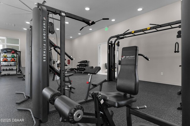 3330 Arch Ave, Ormond Beach, FL 32174 - gym featuring recessed lighting