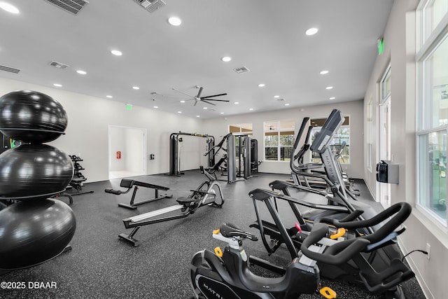 3330 Arch Ave, Ormond Beach, FL 32174 - workout area featuring visible vents and recessed lighting