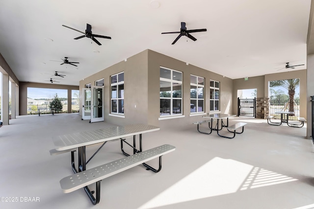 3330 Arch Ave, Ormond Beach, FL 32174 - view of patio / terrace with fence and a ceiling fan