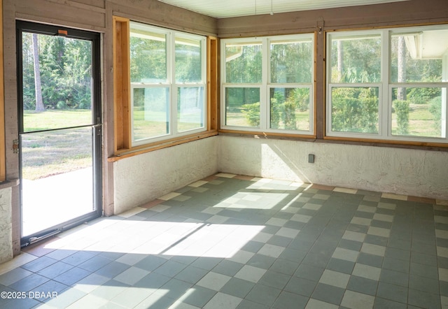 view of unfurnished sunroom