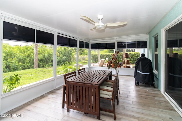 1327 Wayne Ave, New Smyrna Beach, FL 32168 - sunroom with ceiling fan