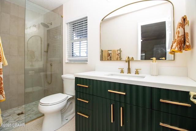 1327 Wayne Ave, New Smyrna Beach, FL 32168 - full bath featuring vanity, speckle patterned floor, and tiled shower