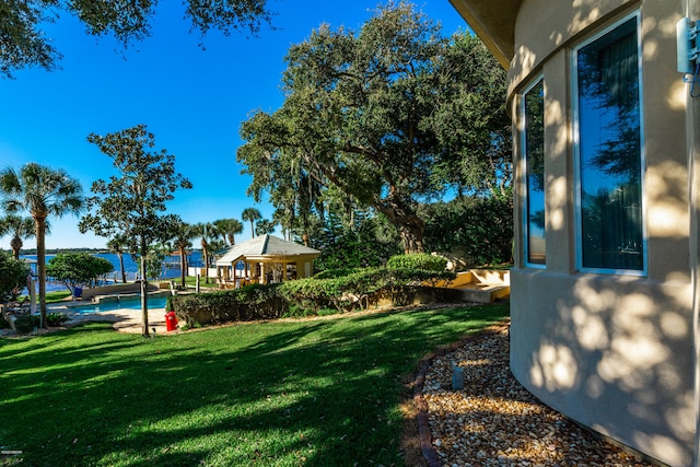 view of yard with a gazebo