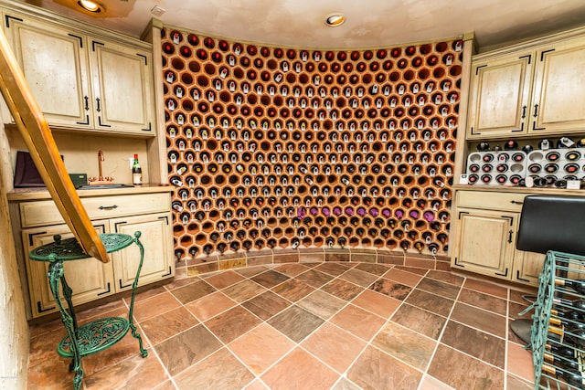 view of wine cellar