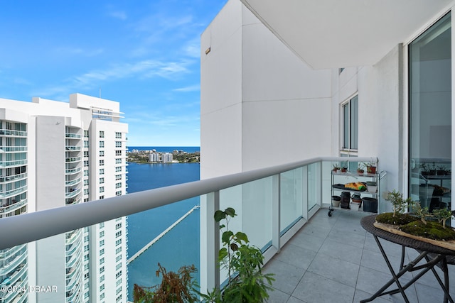 balcony with a water view