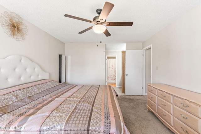 1 Tomoka Oaks Blvd Unit 112, Ormond Beach, FL 32174 - bedroom with light colored carpet, a textured ceiling, and ceiling fan