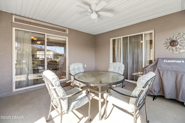 view of patio / terrace with ceiling fan