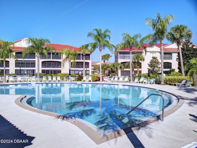 view of pool featuring a patio area