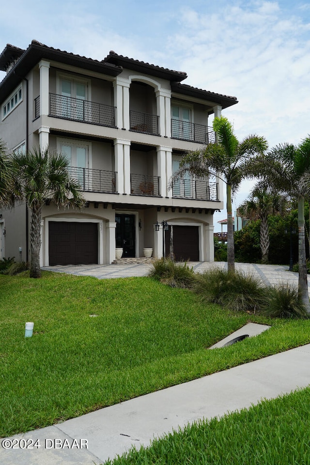 view of property with a garage