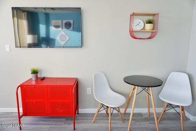 interior space featuring wood-type flooring