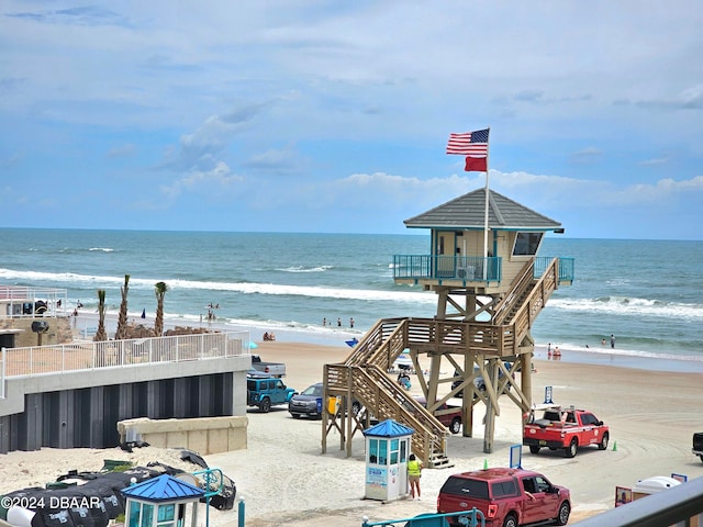 property view of water featuring a view of the beach