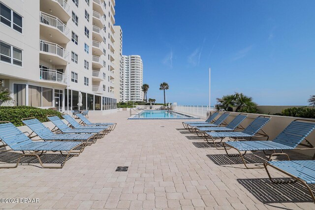 view of pool featuring a patio area