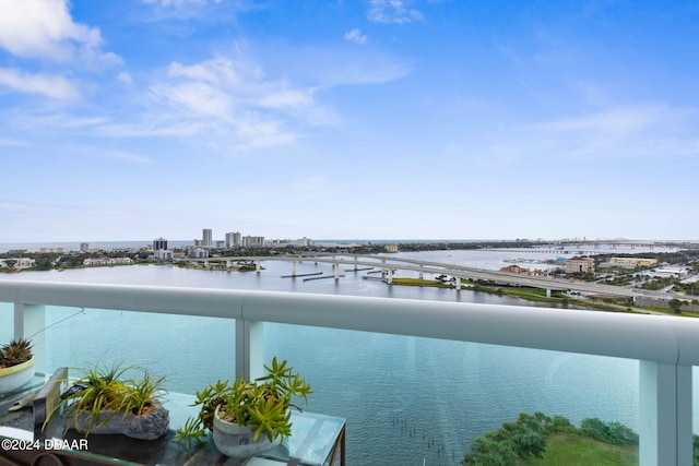 231 Riverside Dr Unit 1803-1, Daytona Beach, FL 32117 - water view featuring nearby urban area and a notable bridge