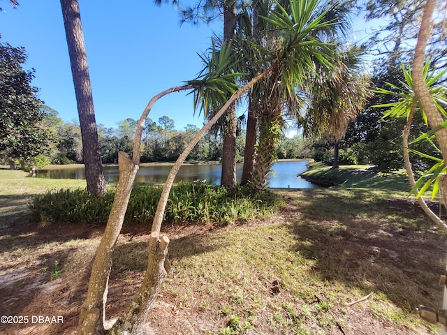 view of yard featuring a water view