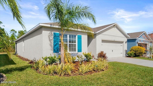 view of front of house featuring a garage and a front yard