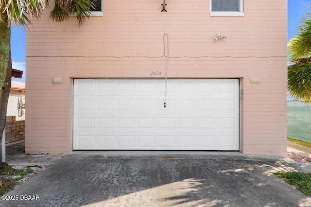 view of garage