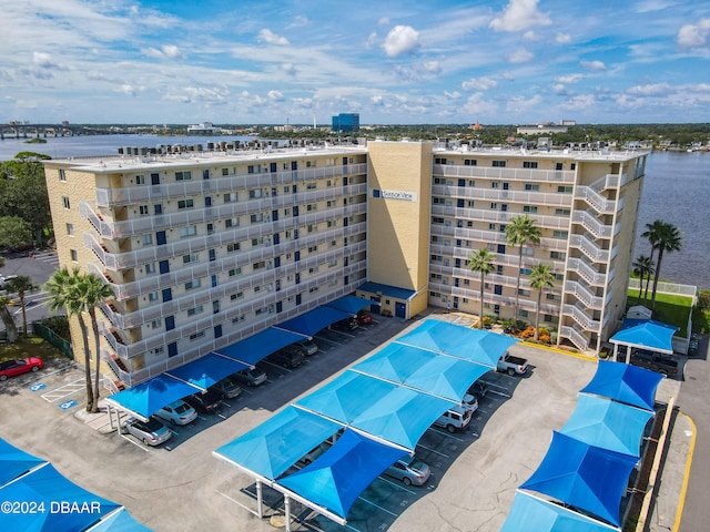 exterior space featuring a water view