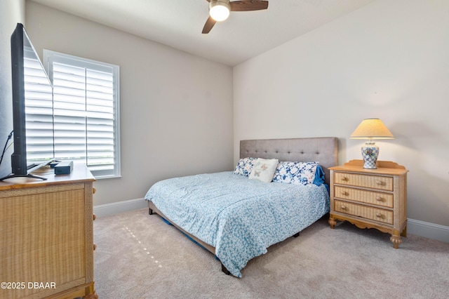 650 Woodbridge Dr, Ormond Beach, FL 32174 - bedroom with carpet flooring, baseboards, and ceiling fan