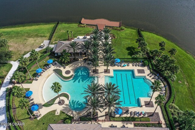 650 Woodbridge Dr, Ormond Beach, FL 32174 - bird's eye view of a pool area