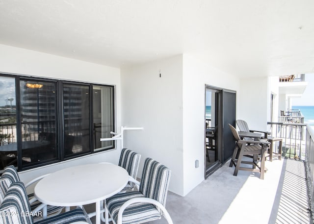 balcony with a water view