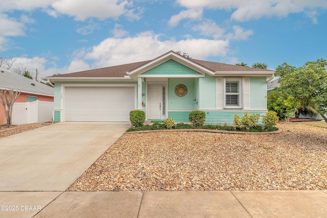 ranch-style home featuring a garage