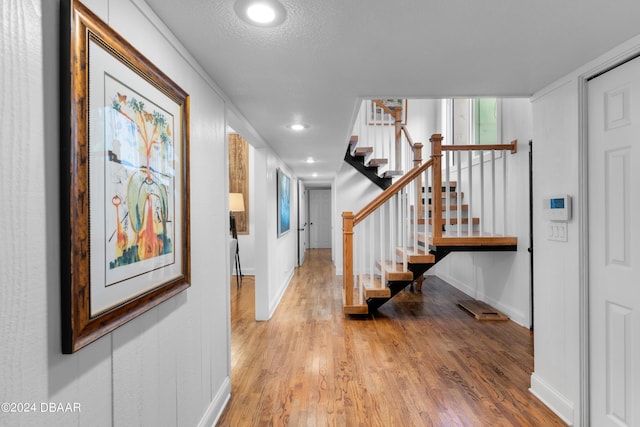 120 Beach St, Ponce Inlet, FL 32127 - entryway with light wood-type flooring, stairs, and recessed lighting