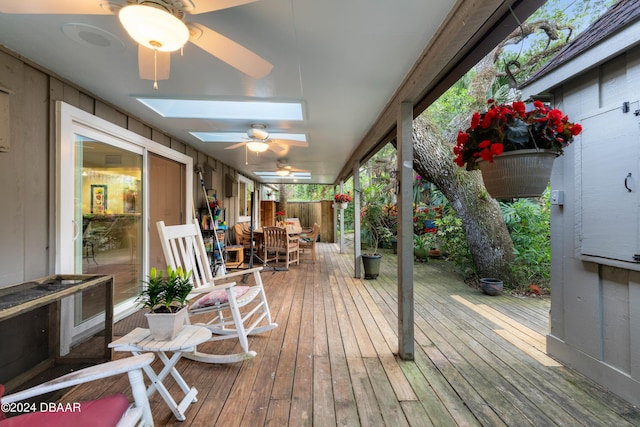 120 Beach St, Ponce Inlet, FL 32127 - deck with outdoor dining space and ceiling fan