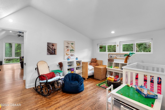 120 Beach St, Ponce Inlet, FL 32127 - bedroom featuring vaulted ceiling, wood finished floors, and recessed lighting