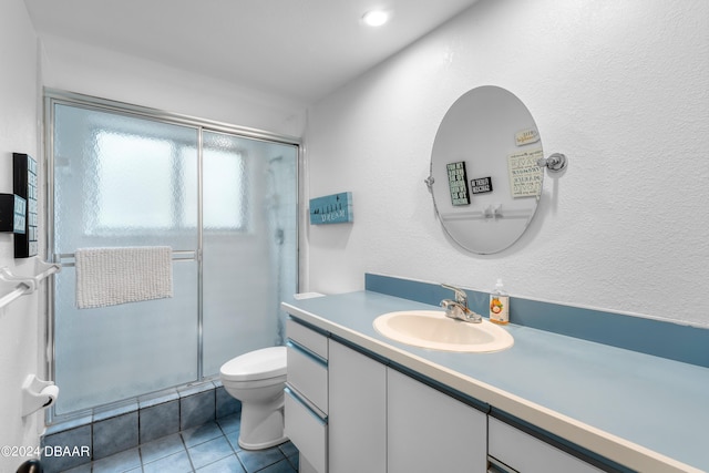 120 Beach St, Ponce Inlet, FL 32127 - bathroom featuring vanity, a stall shower, and tile patterned floors