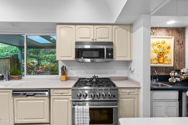 120 Beach St, Ponce Inlet, FL 32127 - kitchen featuring appliances with stainless steel finishes and light countertops