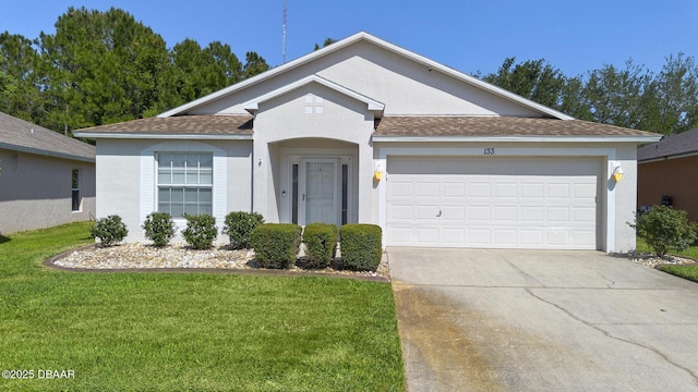 133 Brasswood Ct, Daytona Beach, FL 32117 - ranch-style home with driveway, stucco siding, and a garage