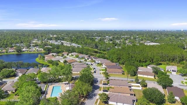 133 Brasswood Ct, Daytona Beach, FL 32117 - aerial view with a wooded view, a water view, and a residential view