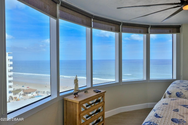 2625 S Atlantic Ave Unit 10Nw, Daytona Beach Shores, FL 32118 - bedroom with wood finished floors and a water view