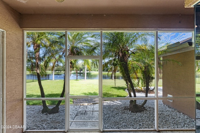 doorway with a water view