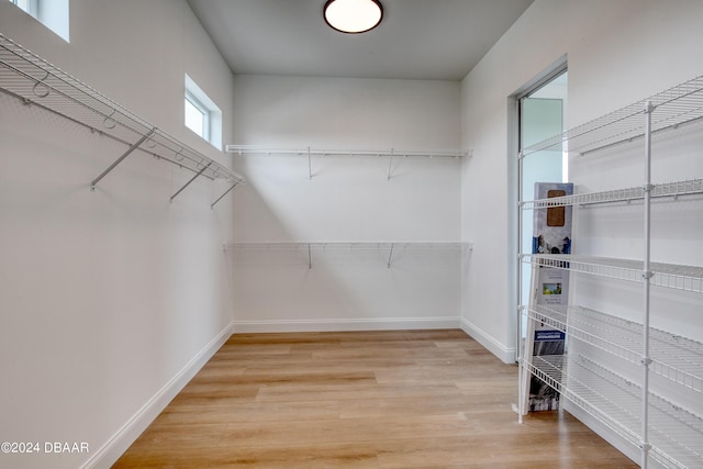 walk in closet featuring light hardwood / wood-style floors