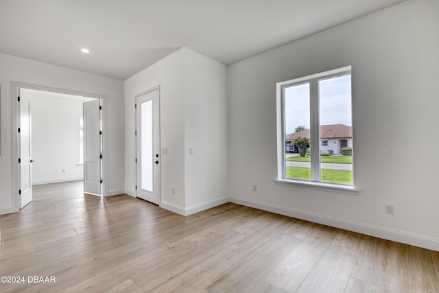 entryway with light wood-type flooring