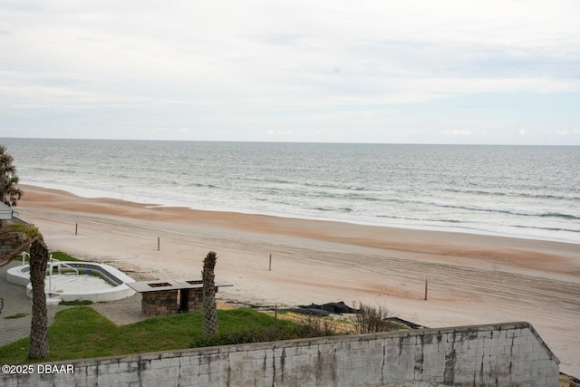 view of water feature featuring a view of the beach