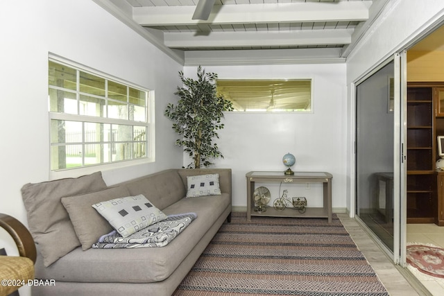 1199 N Halifax Ave, Daytona Beach, FL 32118 - living area with beamed ceiling
