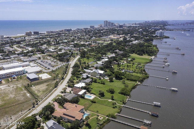 1199 N Halifax Ave, Daytona Beach, FL 32118 - aerial view of property and surrounding area with a nearby body of water and nearby urban area