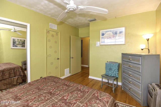 1199 N Halifax Ave, Daytona Beach, FL 32118 - bedroom with wood finished floors and ceiling fan