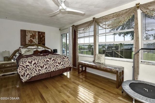 1199 N Halifax Ave, Daytona Beach, FL 32118 - bedroom with wood finished floors and ceiling fan