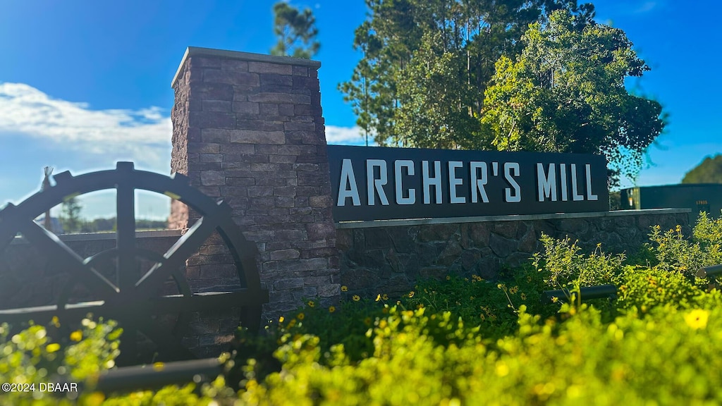 view of community sign