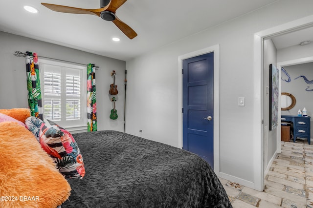 bedroom with ceiling fan