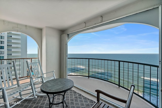 balcony with a water view