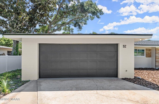 view of garage