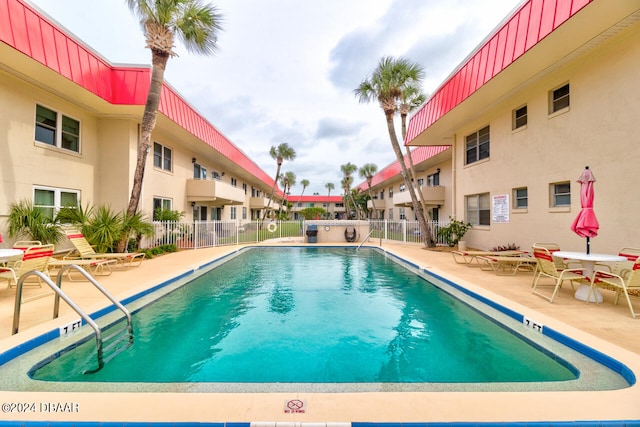 view of pool with a patio