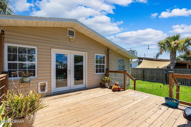 deck with french doors